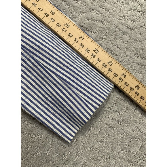 Tommy Hilfiger Seersucker Stripe Blazer Womens 6 Blue White Cotton Jacket - Picture 8 of 10